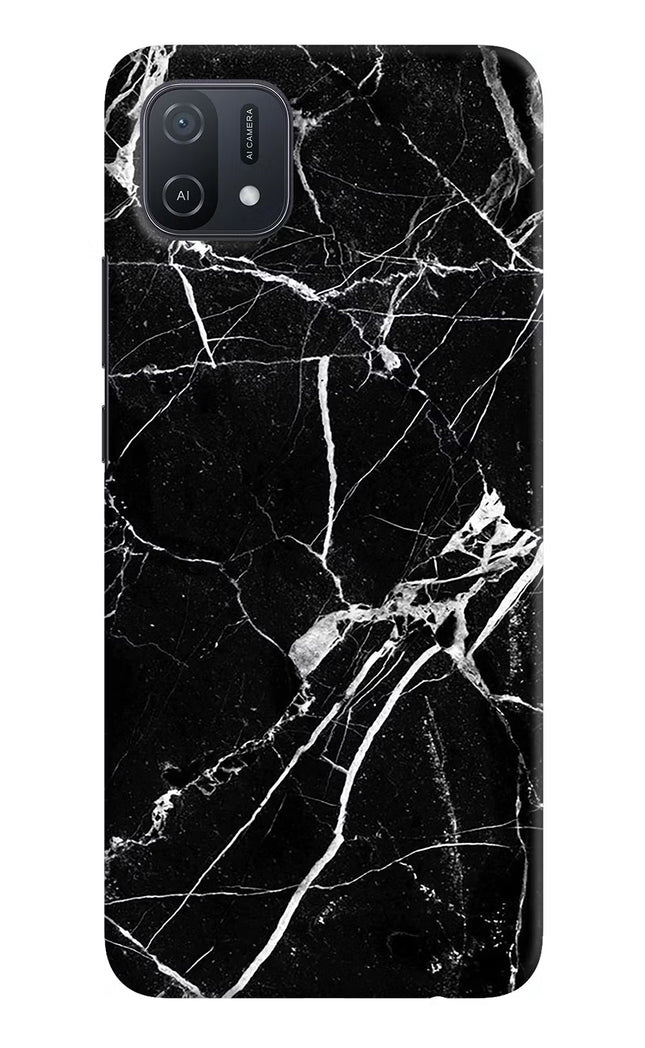 Black Marble Pattern Oppo A16k/A16e Hard Case Back Cover by Casekaro