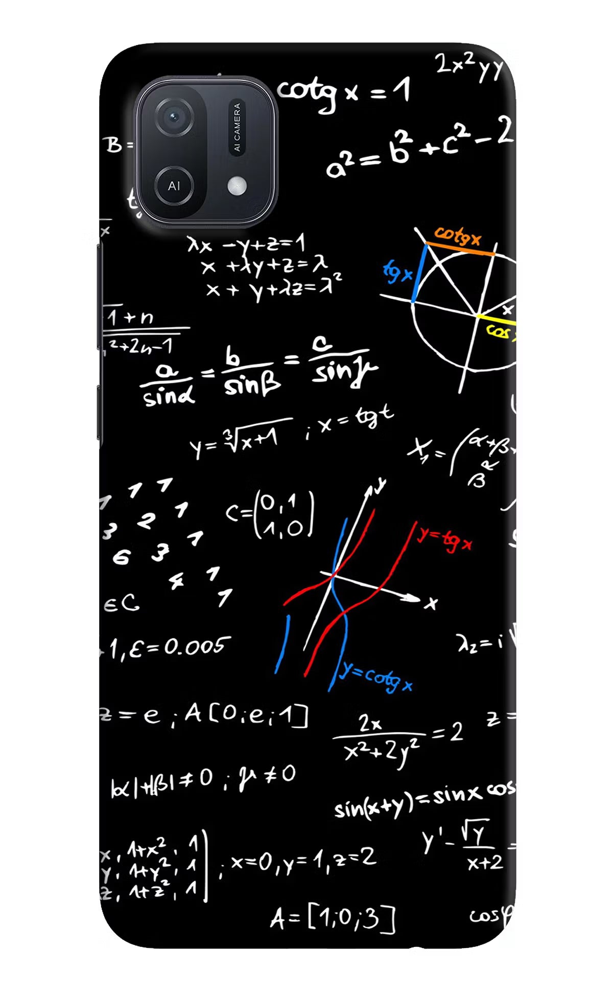 Mathematics Formula Oppo A16k/A16e Hard Case Back Cover by Casekaro