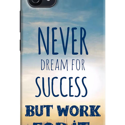 Never Dream For Success But Work For It Oppo A16k/A16e Hard Case Back Cover by Casekaro