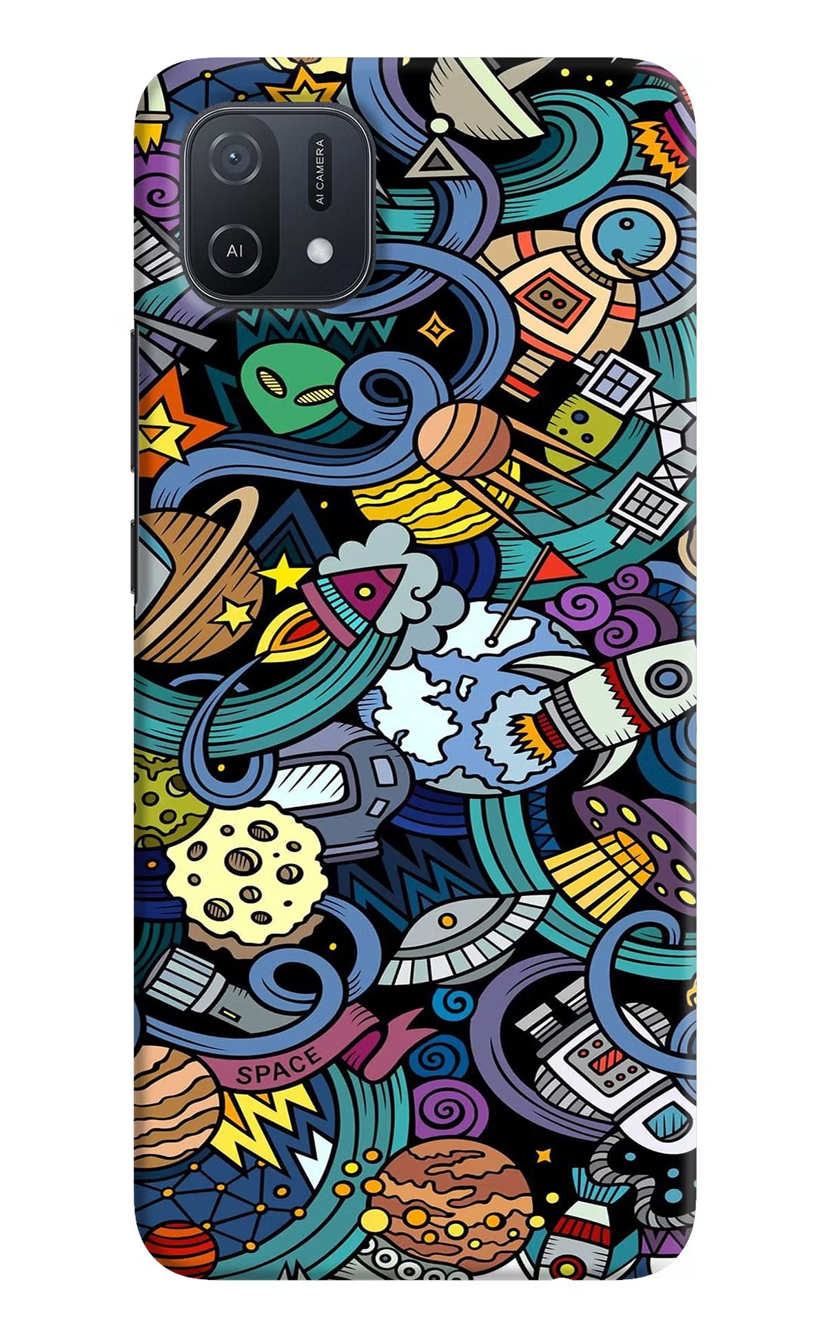 Space Abstract Oppo A16k/A16e Hard Case Back Cover by Casekaro
