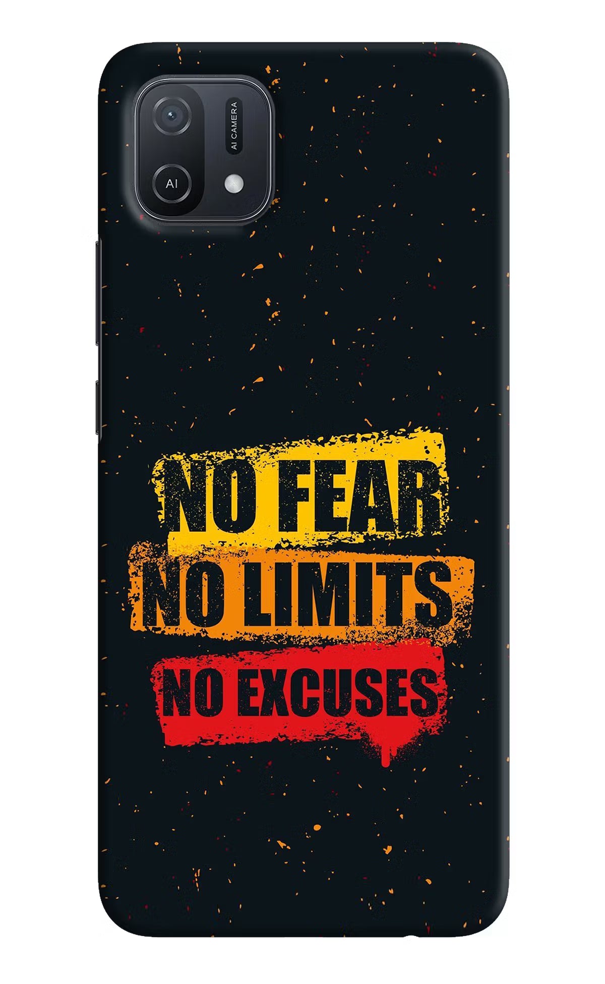 No Fear No Limits No Excuse Oppo A16k/A16e Hard Case Back Cover by Casekaro