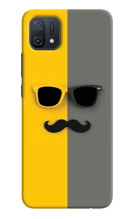 Sunglasses with Mustache Oppo A16k/A16e Hard Case Back Cover by Casekaro