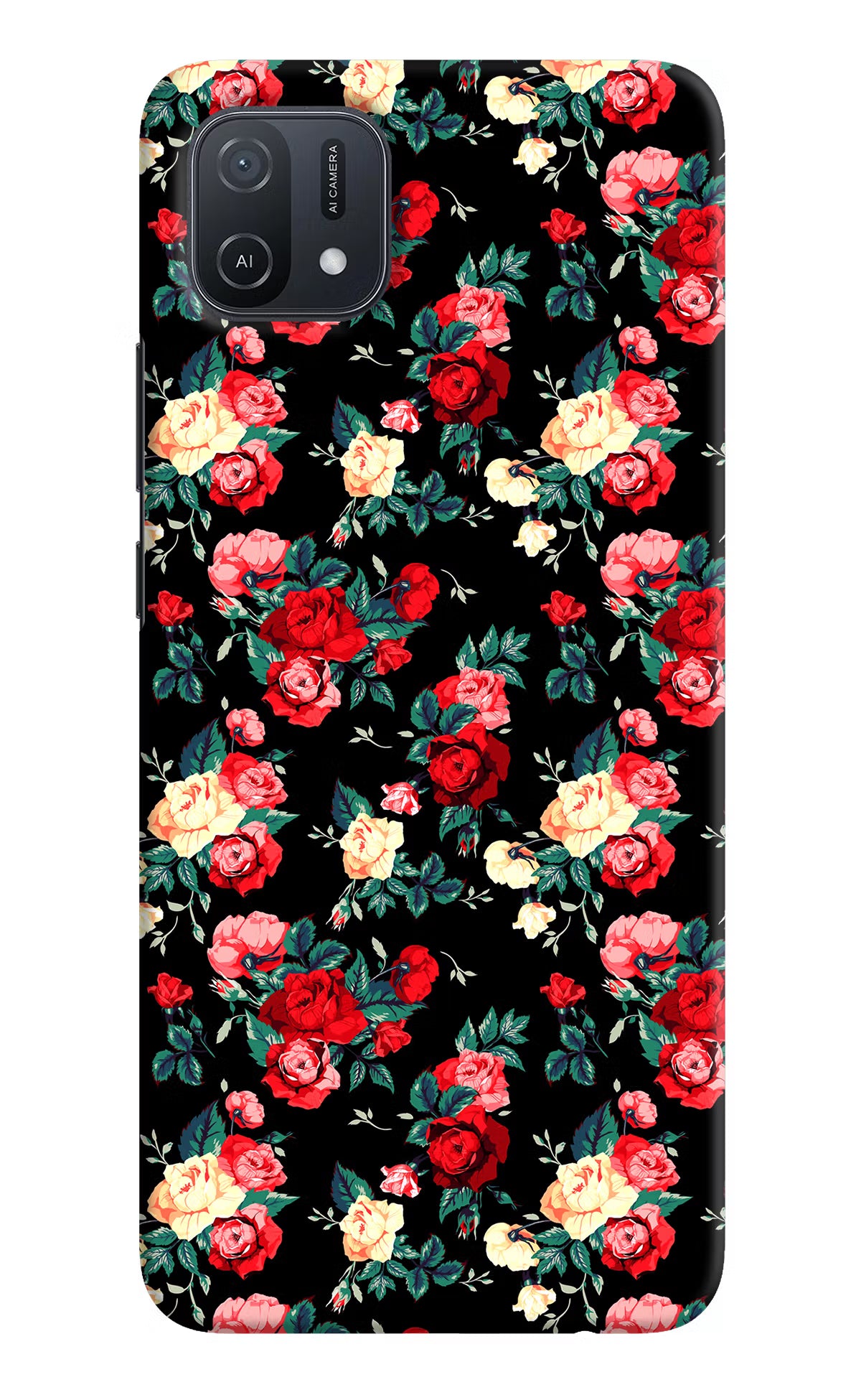 Rose Pattern Oppo A16k/A16e Hard Case Back Cover by Casekaro