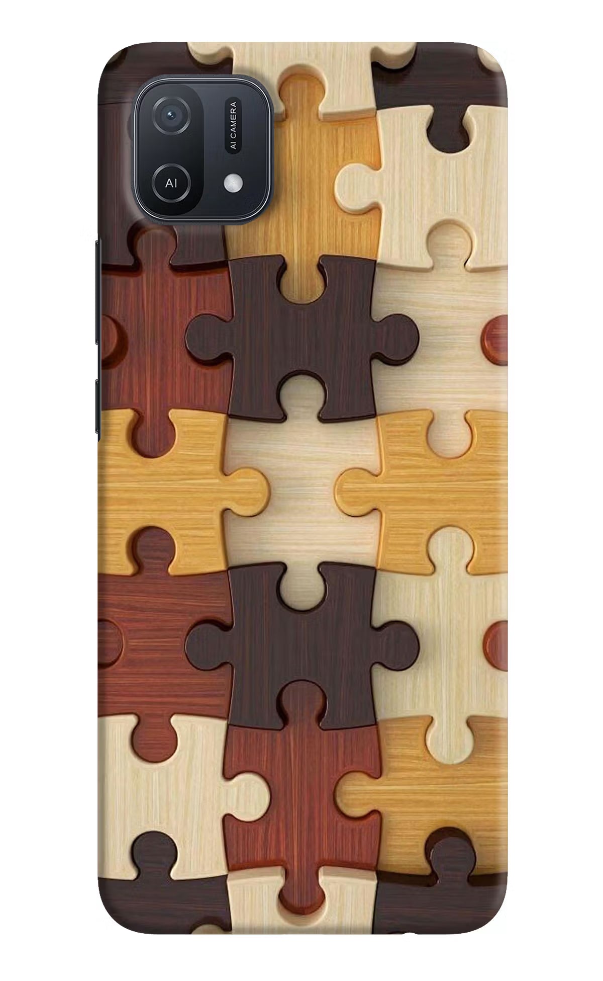 Wooden Puzzle Oppo A16k/A16e Hard Case Back Cover by Casekaro