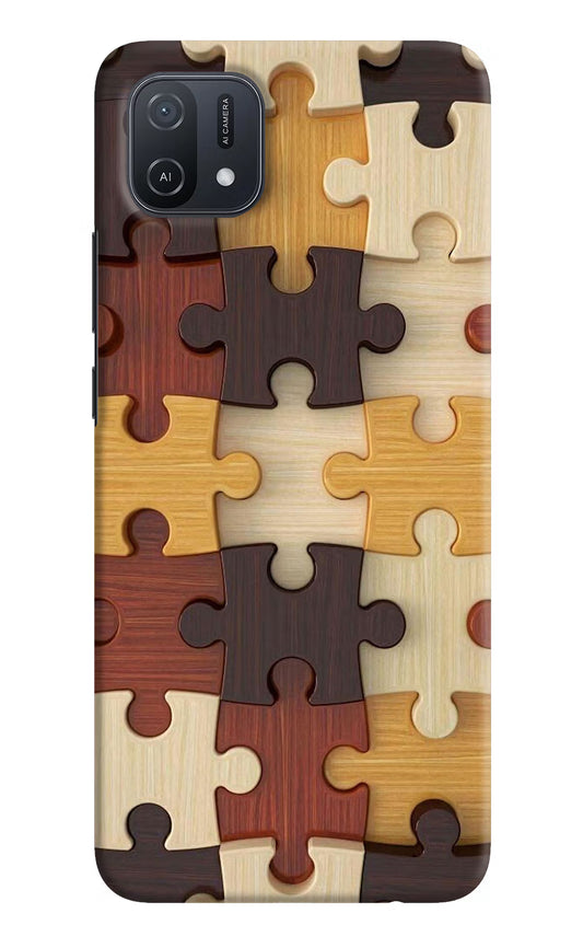 Wooden Puzzle Oppo A16k/A16e Hard Case Back Cover by Casekaro