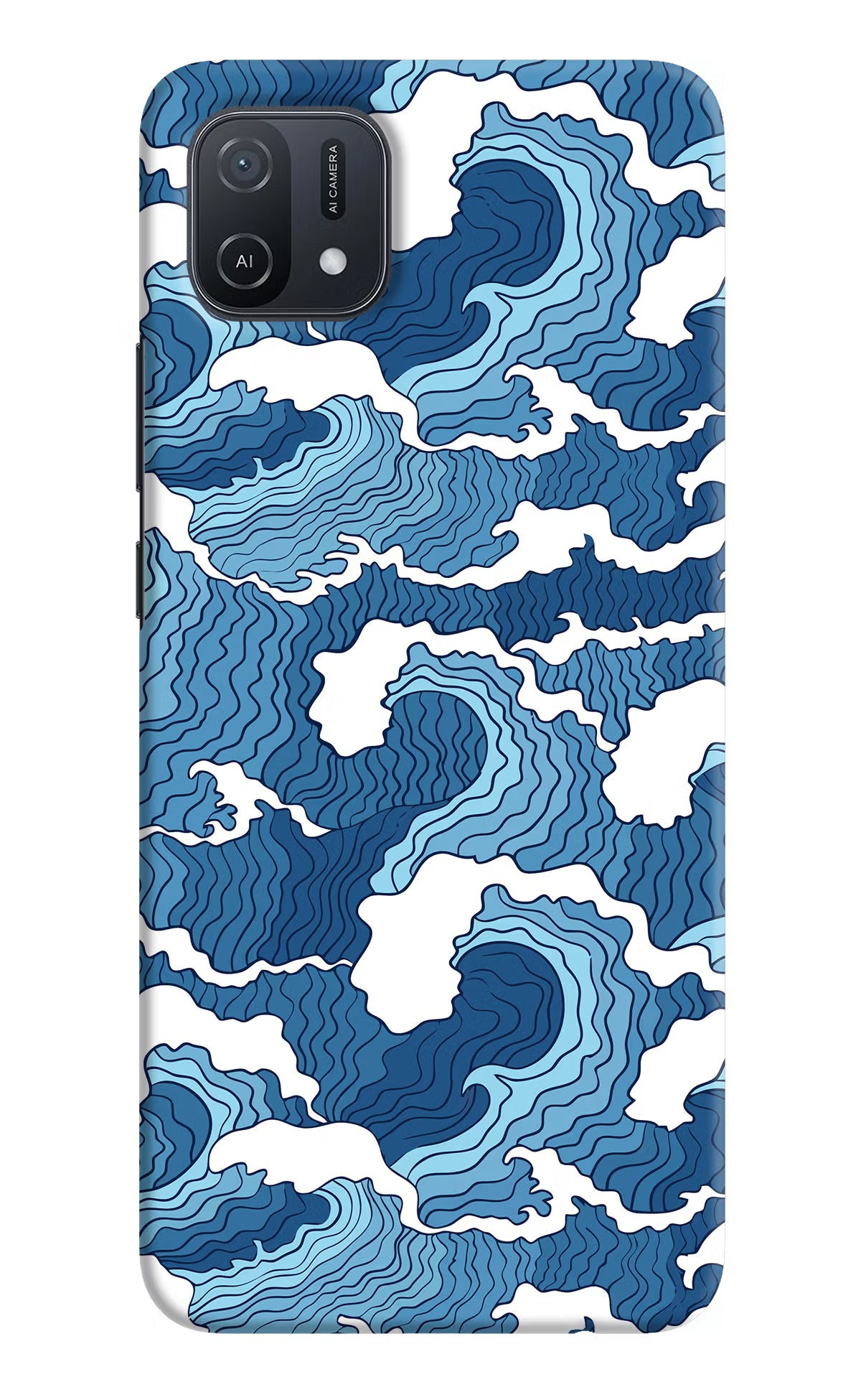 Blue Waves Oppo A16k/A16e Hard Case Back Cover by Casekaro