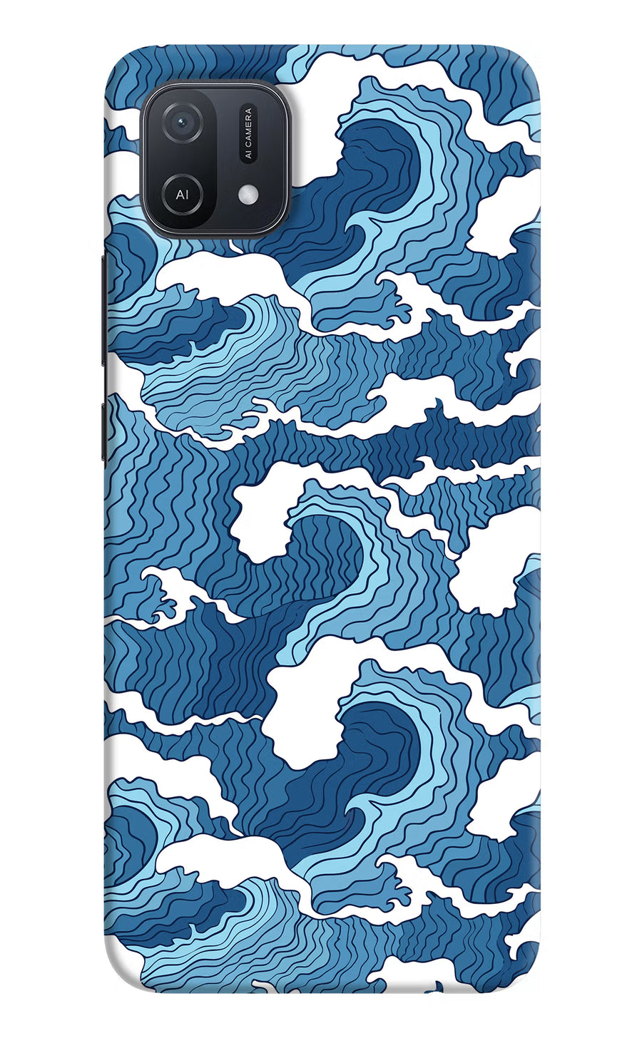 Blue Waves Oppo A16k/A16e Back Cover, Hard case