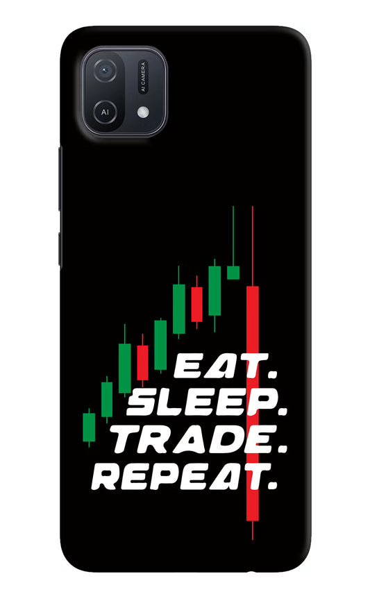 Eat Sleep Trade Repeat Oppo A16k/A16e Hard Case Back Cover by Casekaro