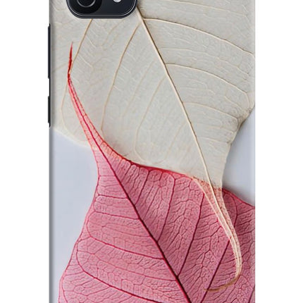 White Pink Leaf Oppo A16k/A16e Hard Case Back Cover by Casekaro