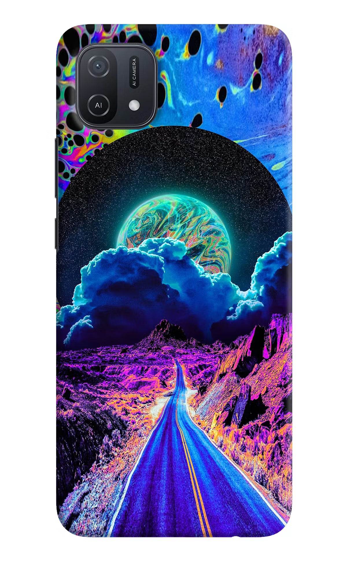 Psychedelic Painting Oppo A16k/A16e Hard Case Back Cover by Casekaro