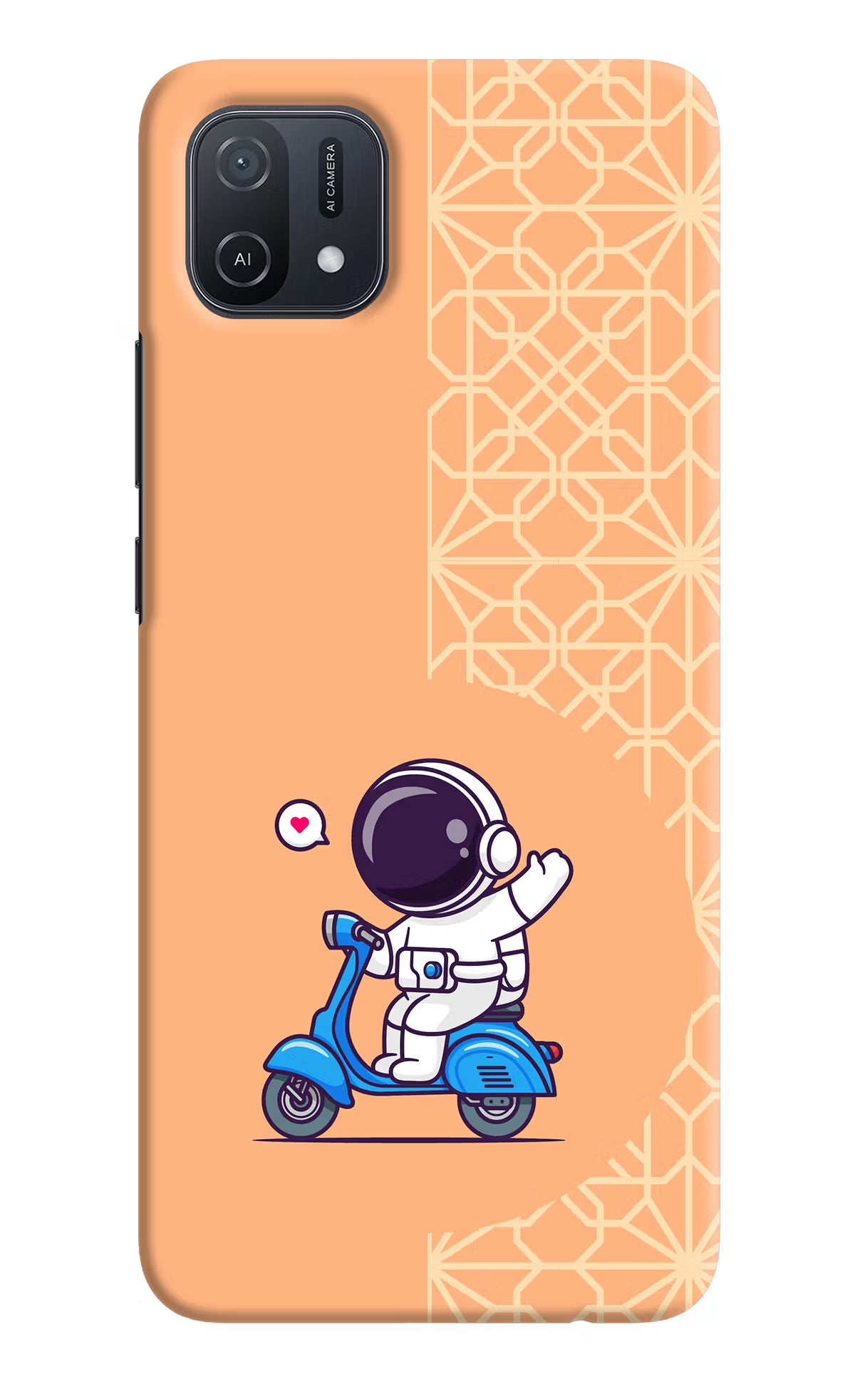 Cute Astronaut Riding Oppo A16k/A16e Hard Case Back Cover by Casekaro