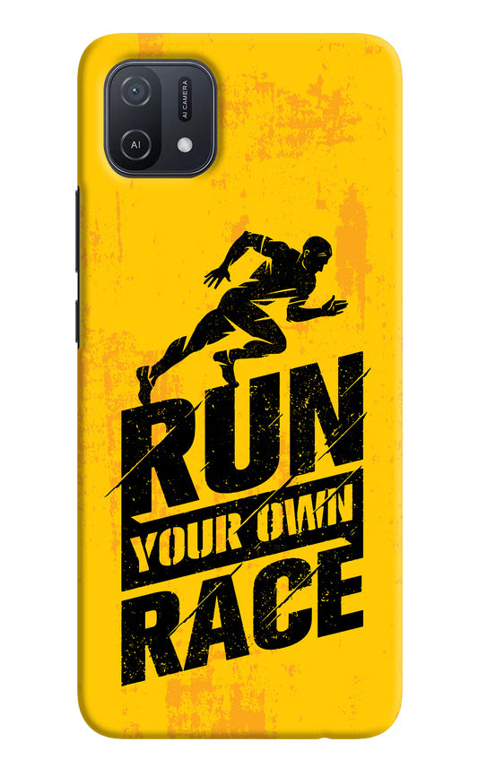 Run Your Own Race Oppo A16k/A16e Hard Case Back Cover by Casekaro