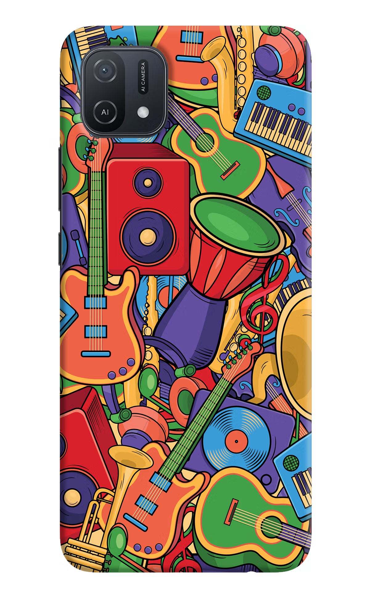 Music Instrument Doodle Oppo A16k/A16e Hard Case Back Cover by Casekaro