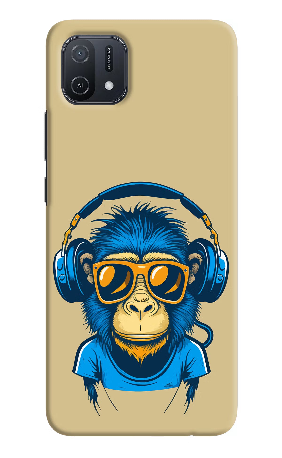 Monkey Headphone Oppo A16k/A16e Hard Case Back Cover by Casekaro