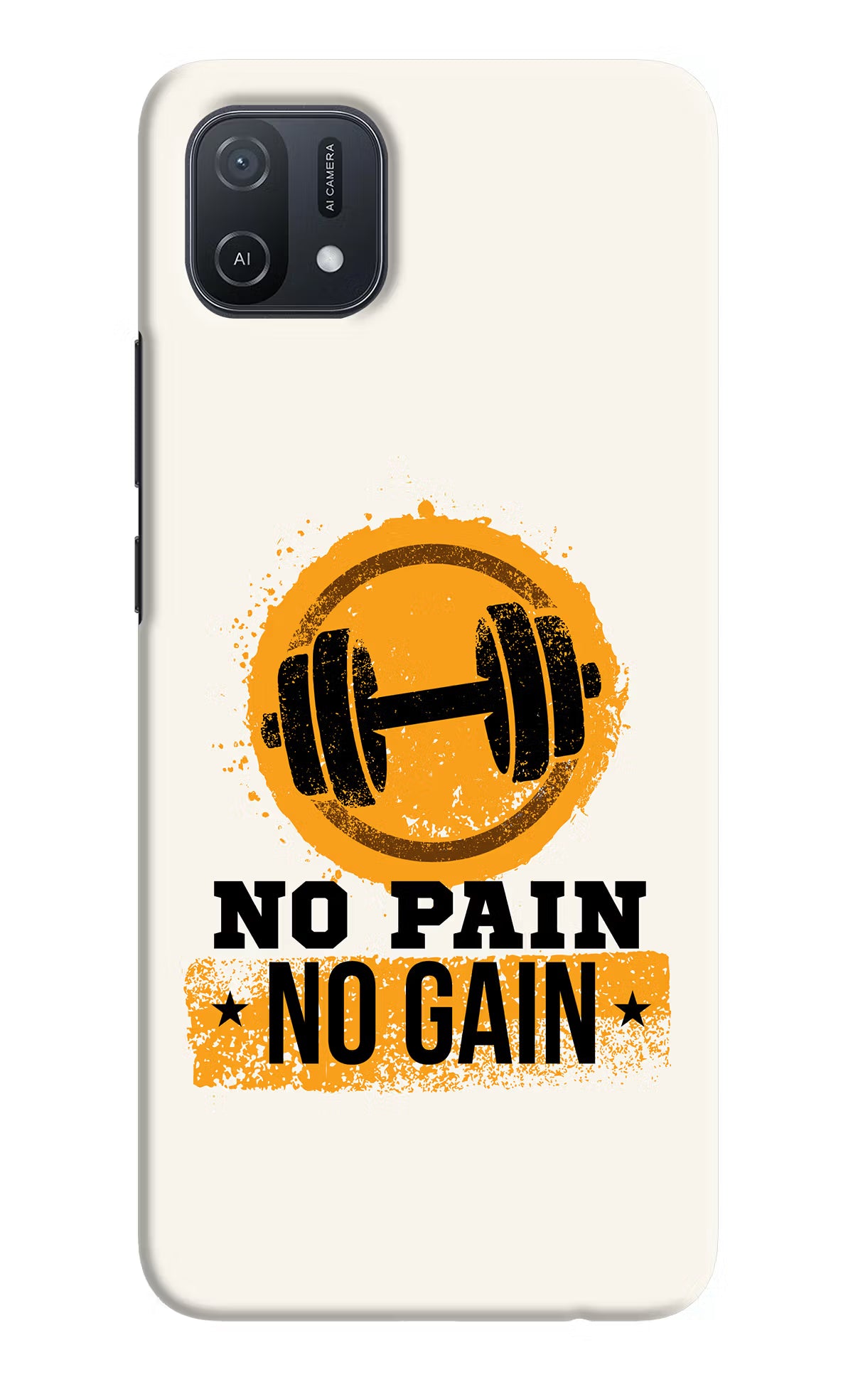 No Pain No Gain Oppo A16k/A16e Hard Case Back Cover by Casekaro