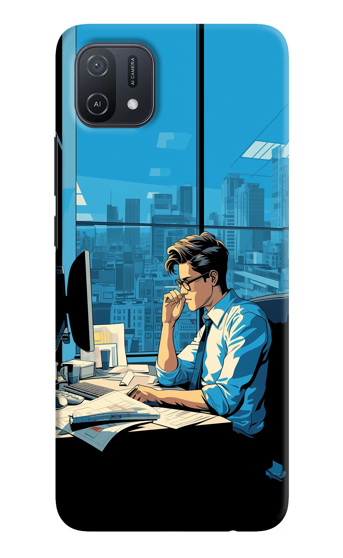 Focused Hustler (AI Generated) Oppo A16k/A16e Hard Case Back Cover by Casekaro