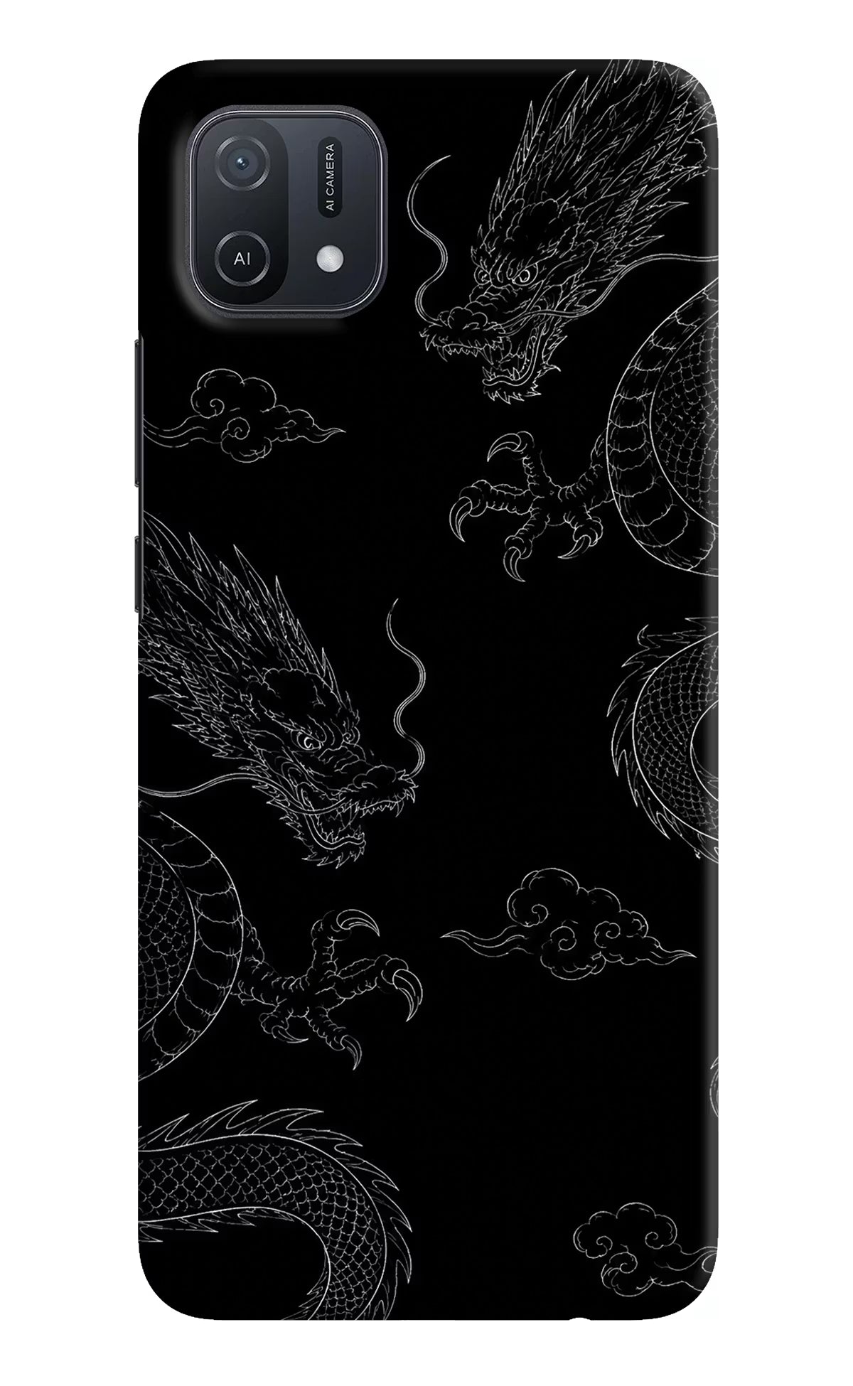 Twin Dragons Oppo A16k/A16e Hard Case Back Cover by Casekaro