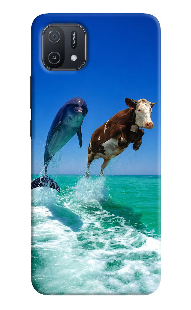 Dolphin vs Cow Oppo A16k/A16e Hard Case Back Cover by Casekaro