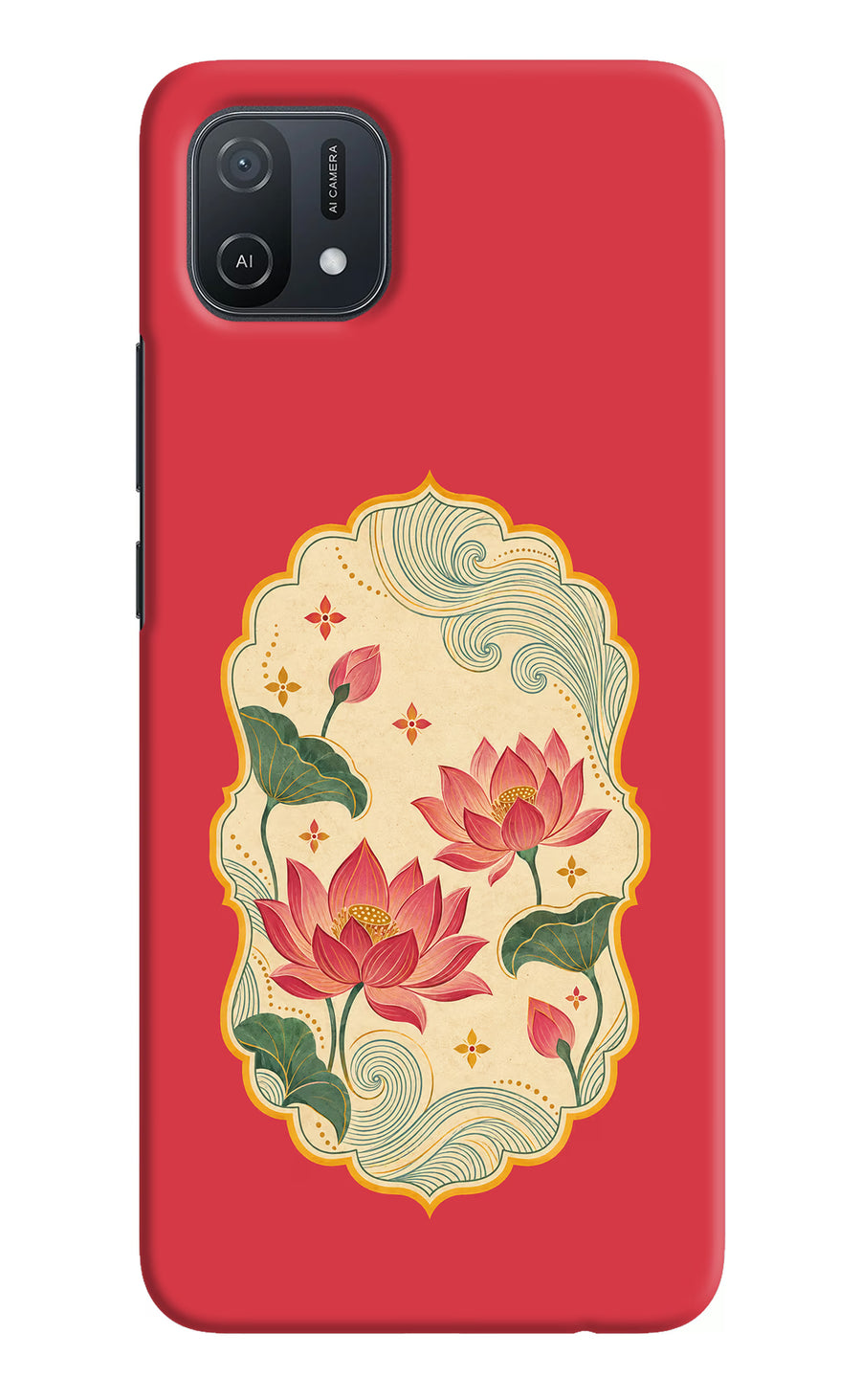 Pink Lotus Oppo A16k/A16e Back Cover, Hard case