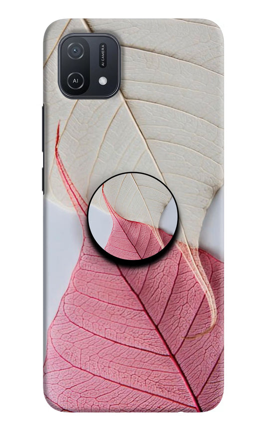 White Pink Leaf Oppo A16k/A16e Pop Case by Casekaro