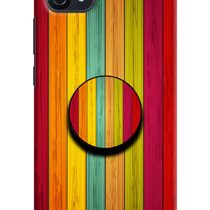 Multicolor Wooden Oppo A16k/A16e Pop Case by Casekaro