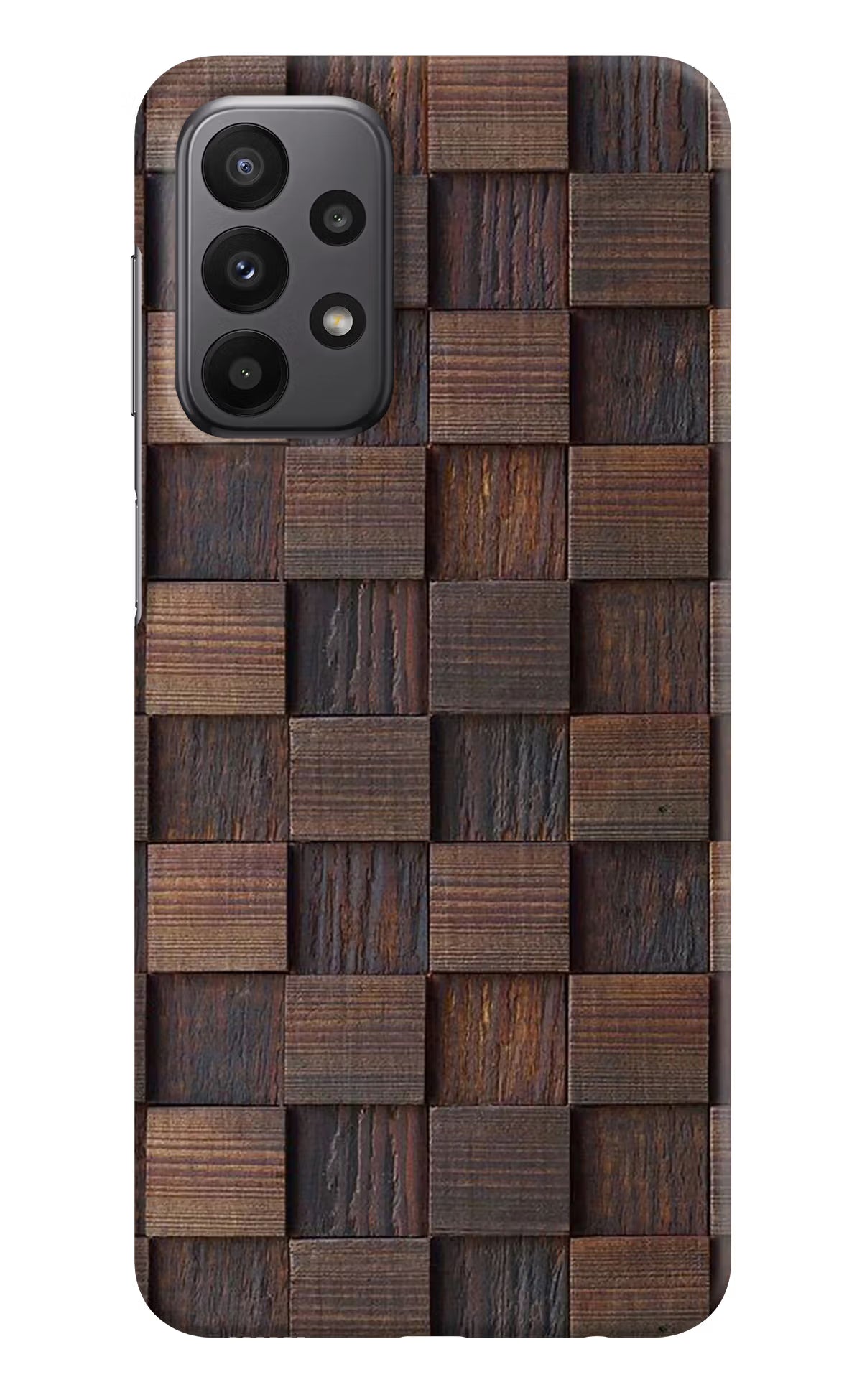Wooden Cube Design Samsung A23 Hard Case Back Cover by Casekaro