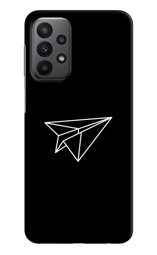 Paper Plane White Samsung A23 Hard Case Back Cover by Casekaro