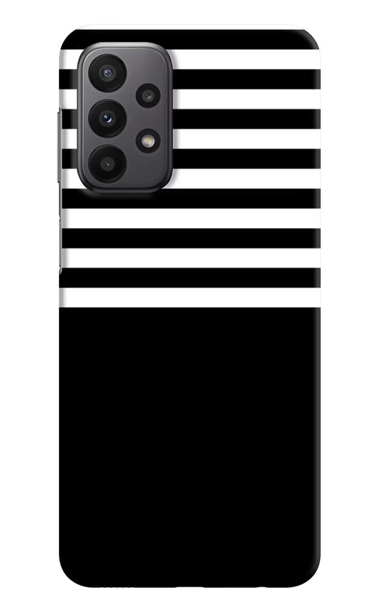Black and White Print Samsung A23 Hard Case Back Cover by Casekaro