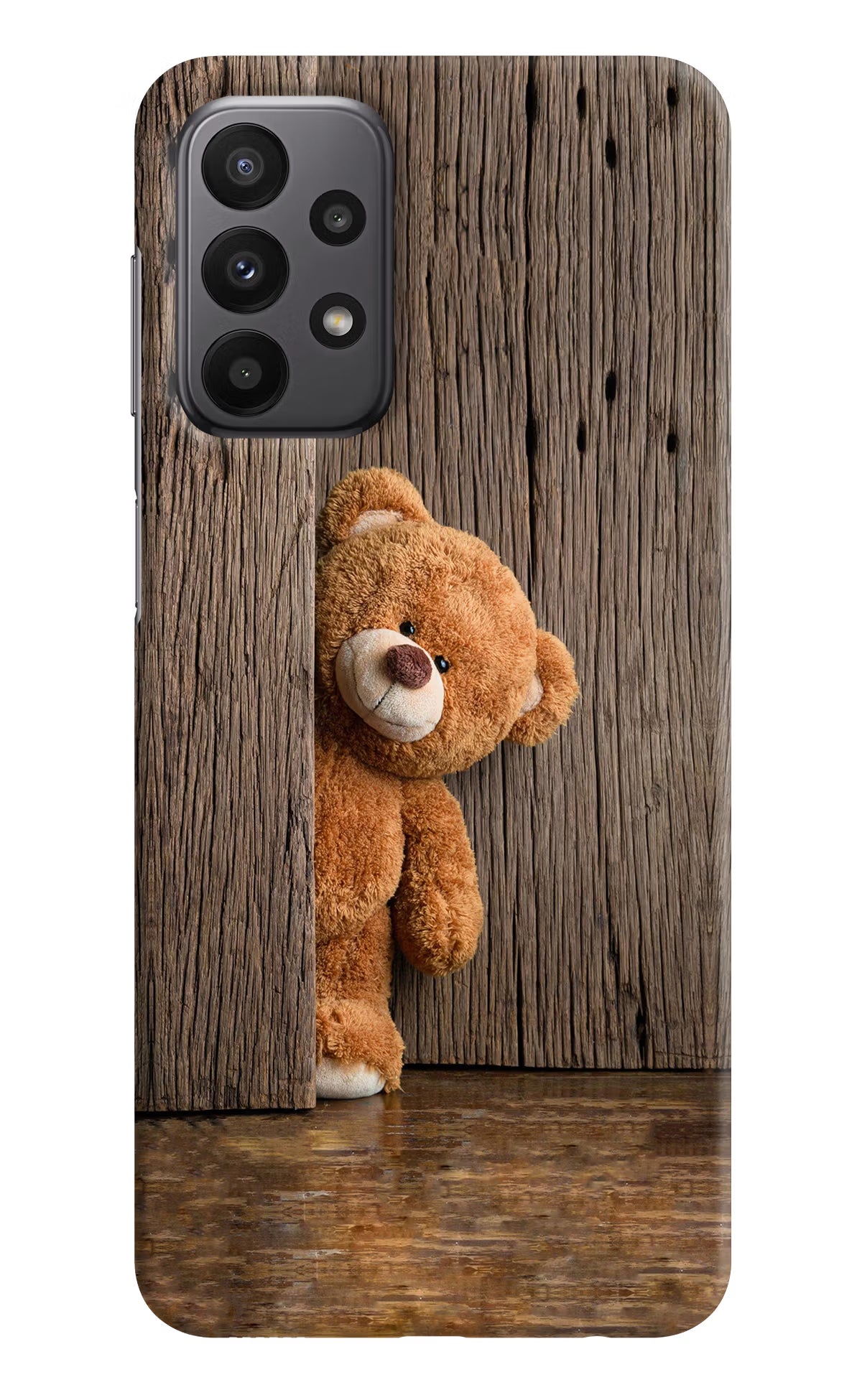 Teddy Wooden Samsung A23 Hard Case Back Cover by Casekaro