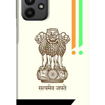Satyamev Jayate Brown Logo Samsung A23 Hard Case Back Cover by Casekaro