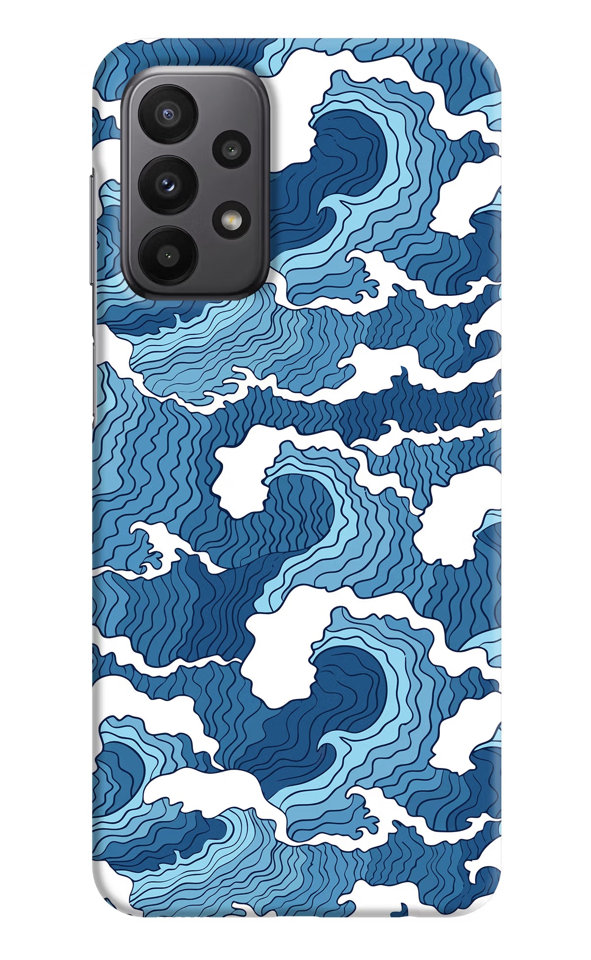 Blue Waves Samsung A23 Hard Case Back Cover by Casekaro