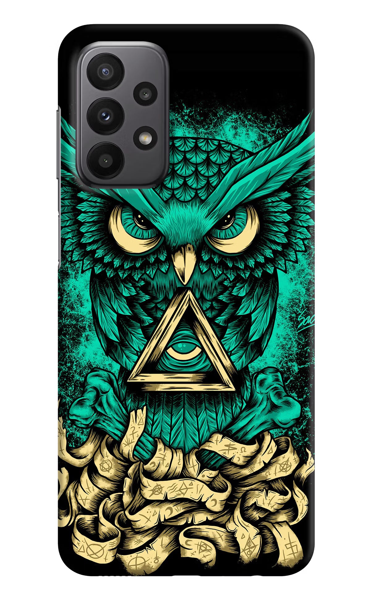 Green Owl Samsung A23 Hard Case Back Cover by Casekaro