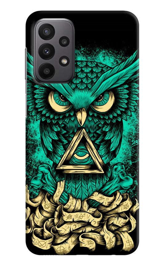 Green Owl Samsung A23 Hard Case Back Cover by Casekaro