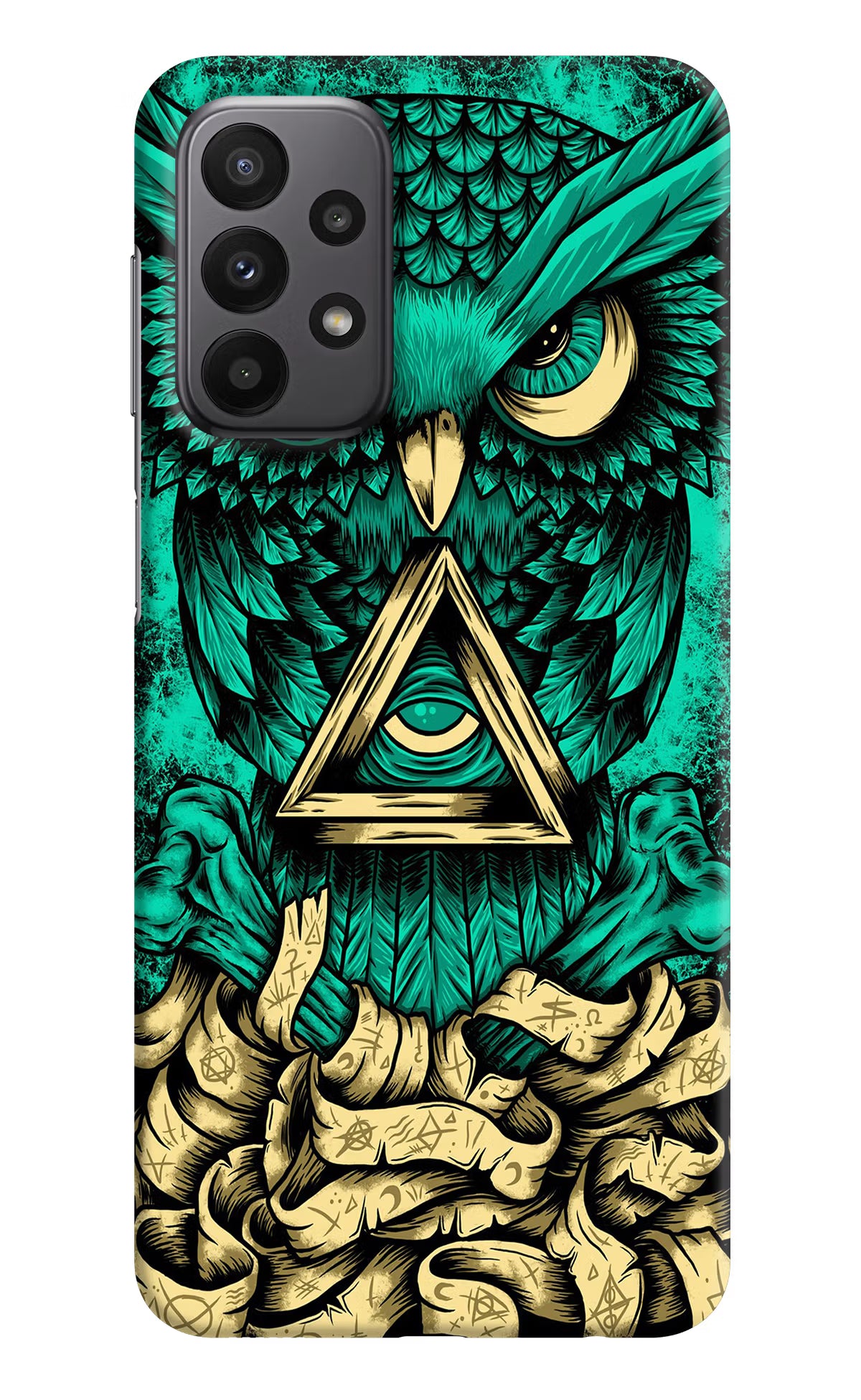 Green Owl Samsung A23 Hard Case Back Cover by Casekaro