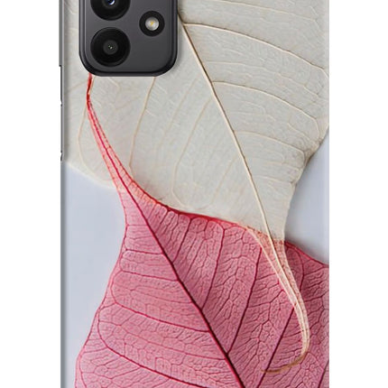 White Pink Leaf Samsung A23 Hard Case Back Cover by Casekaro