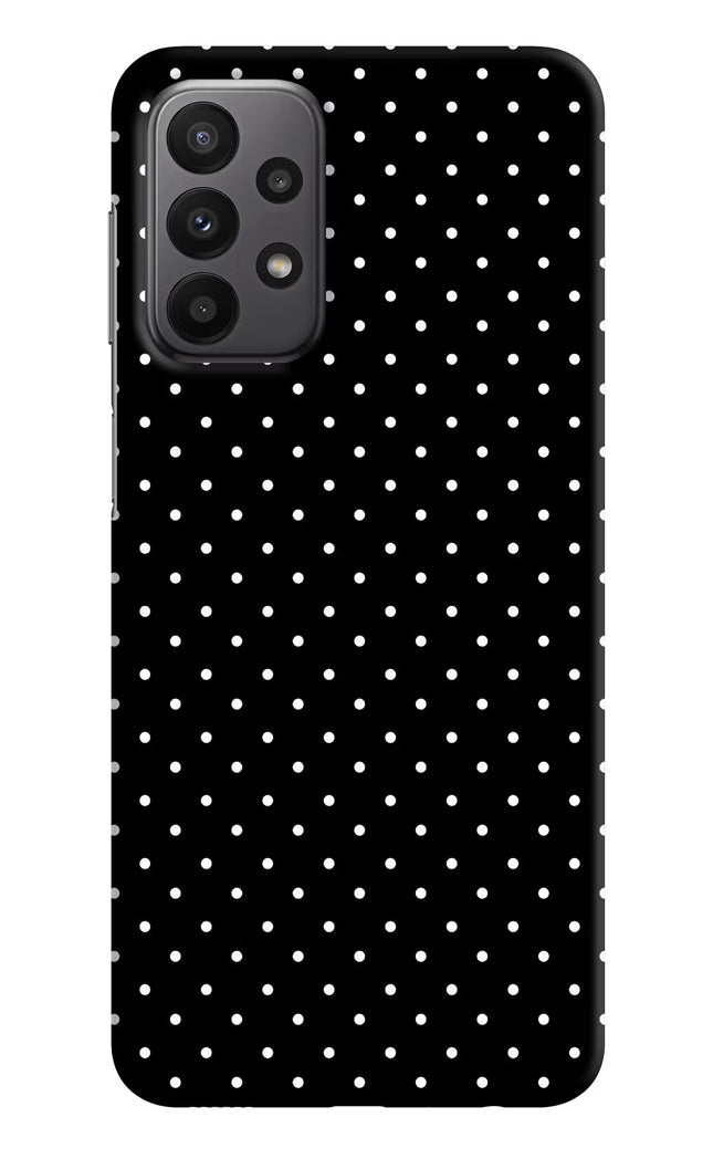 White Dots Samsung A23 Hard Case Back Cover by Casekaro