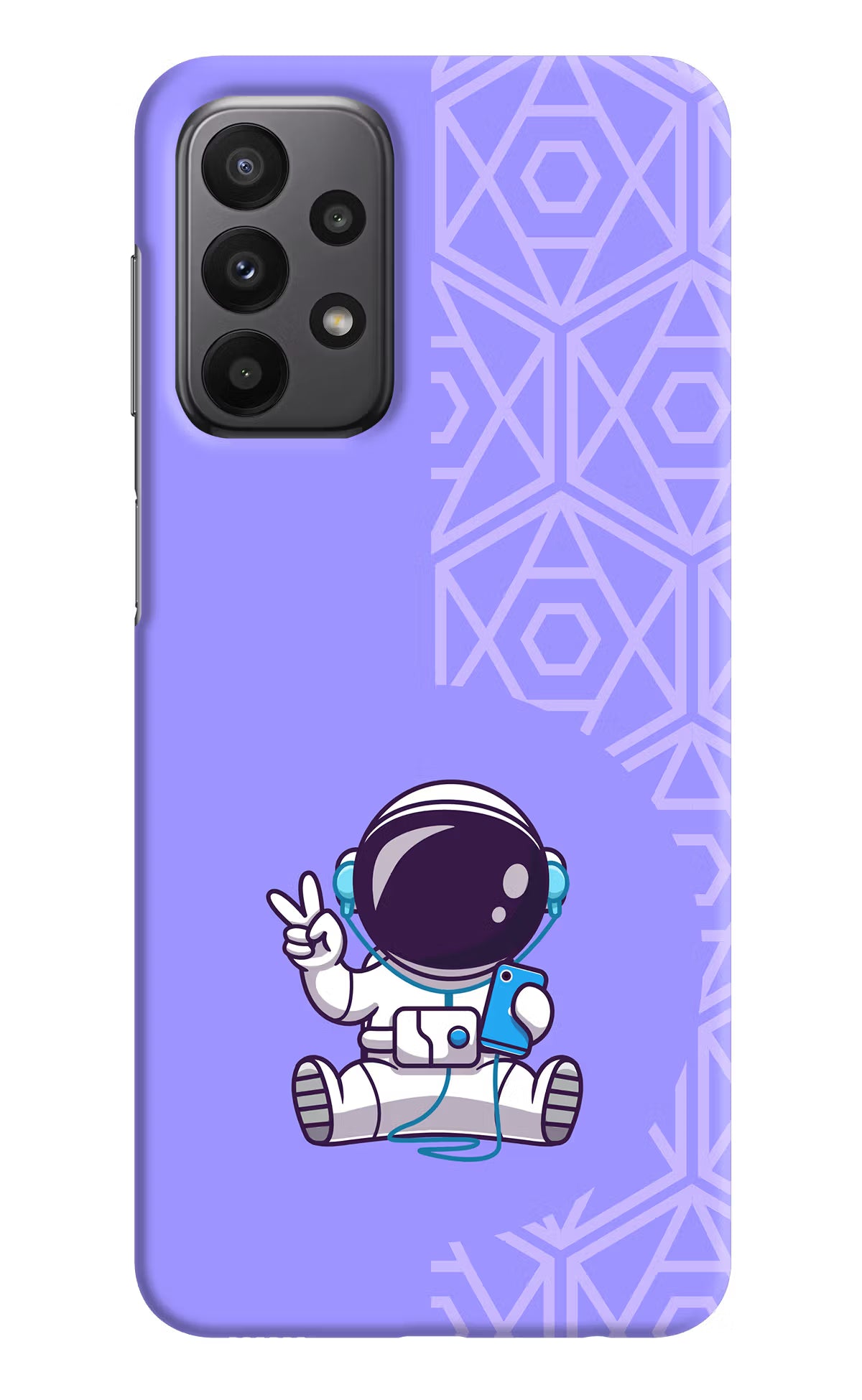 Cute Astronaut Chilling Samsung A23 Hard Case Back Cover by Casekaro