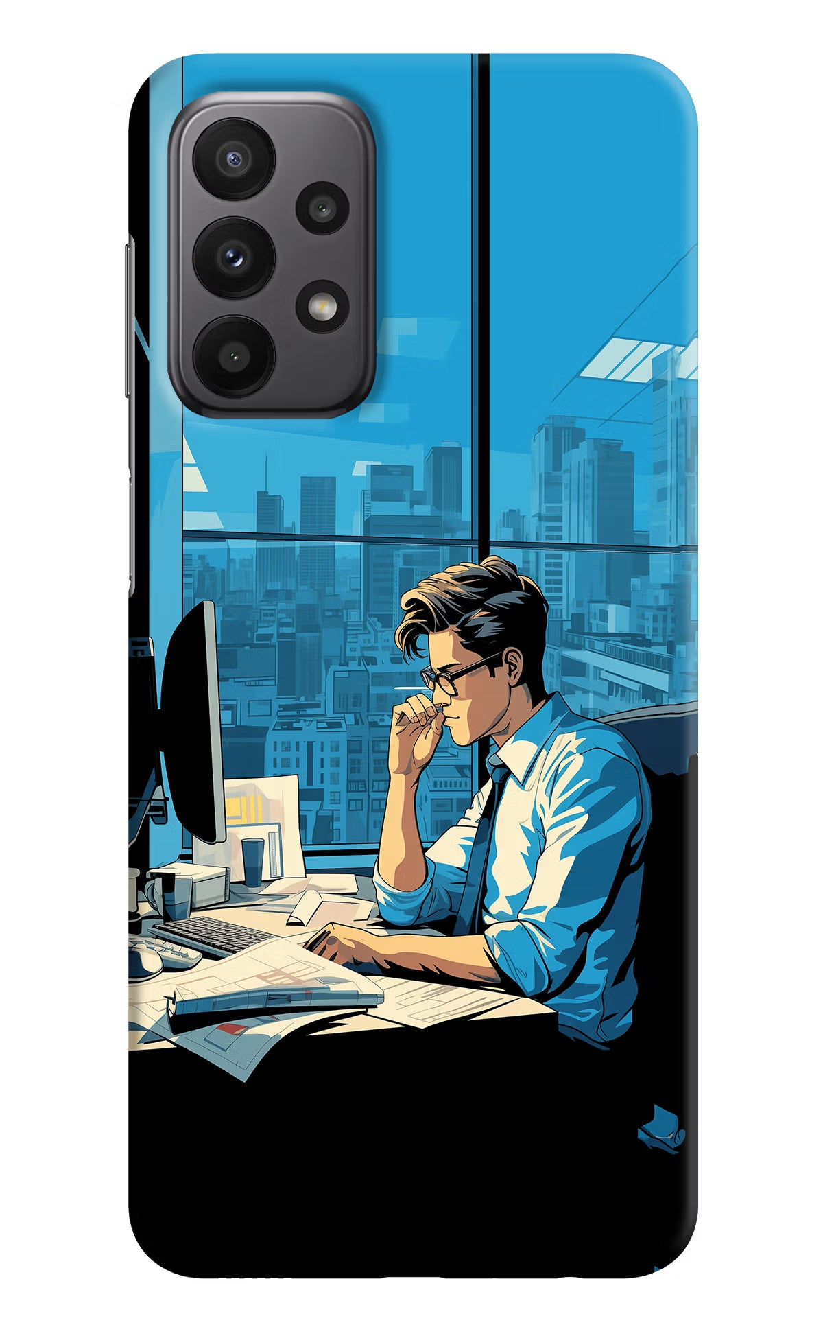 Focused Hustler (AI Generated) Samsung A23 Hard Case Back Cover by Casekaro