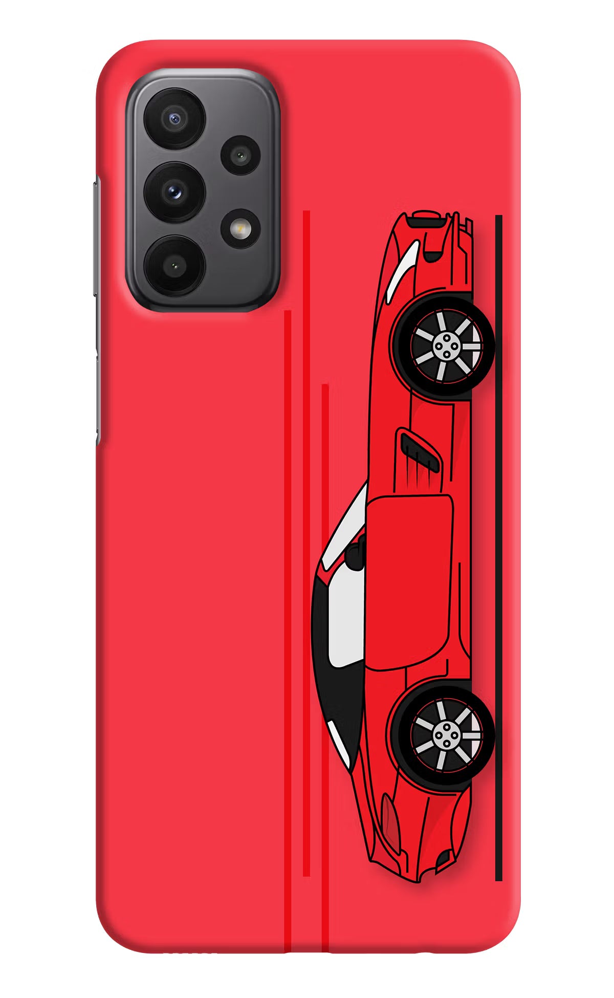 Red Velocity Samsung A23 Hard Case Back Cover by Casekaro