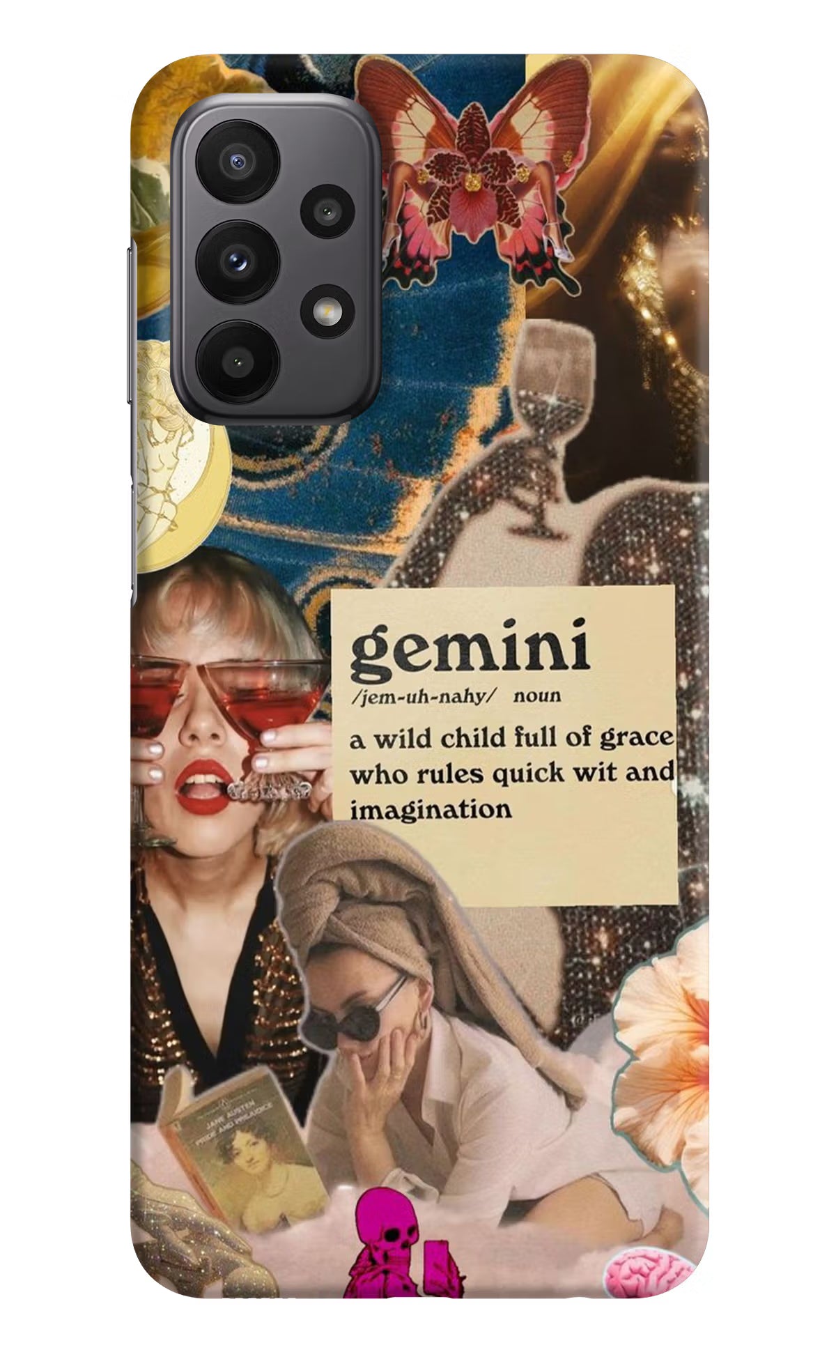 Gemini Zodiac Samsung A23 Hard Case Back Cover by Casekaro