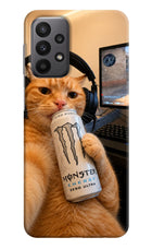 Gamer Cat Energy Samsung A23 Hard Case Back Cover by Casekaro