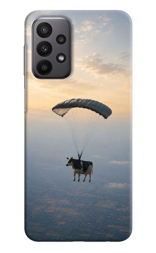 Skydiving Cow Samsung A23 Hard Case Back Cover by Casekaro