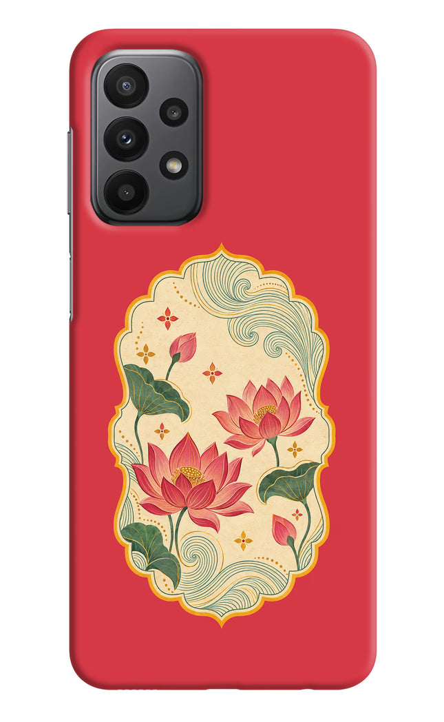 Pink Lotus Samsung A23 Hard Case Back Cover by Casekaro