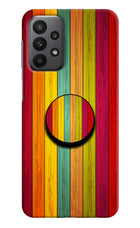 Multicolor Wooden Samsung A23 Pop Case by Casekaro