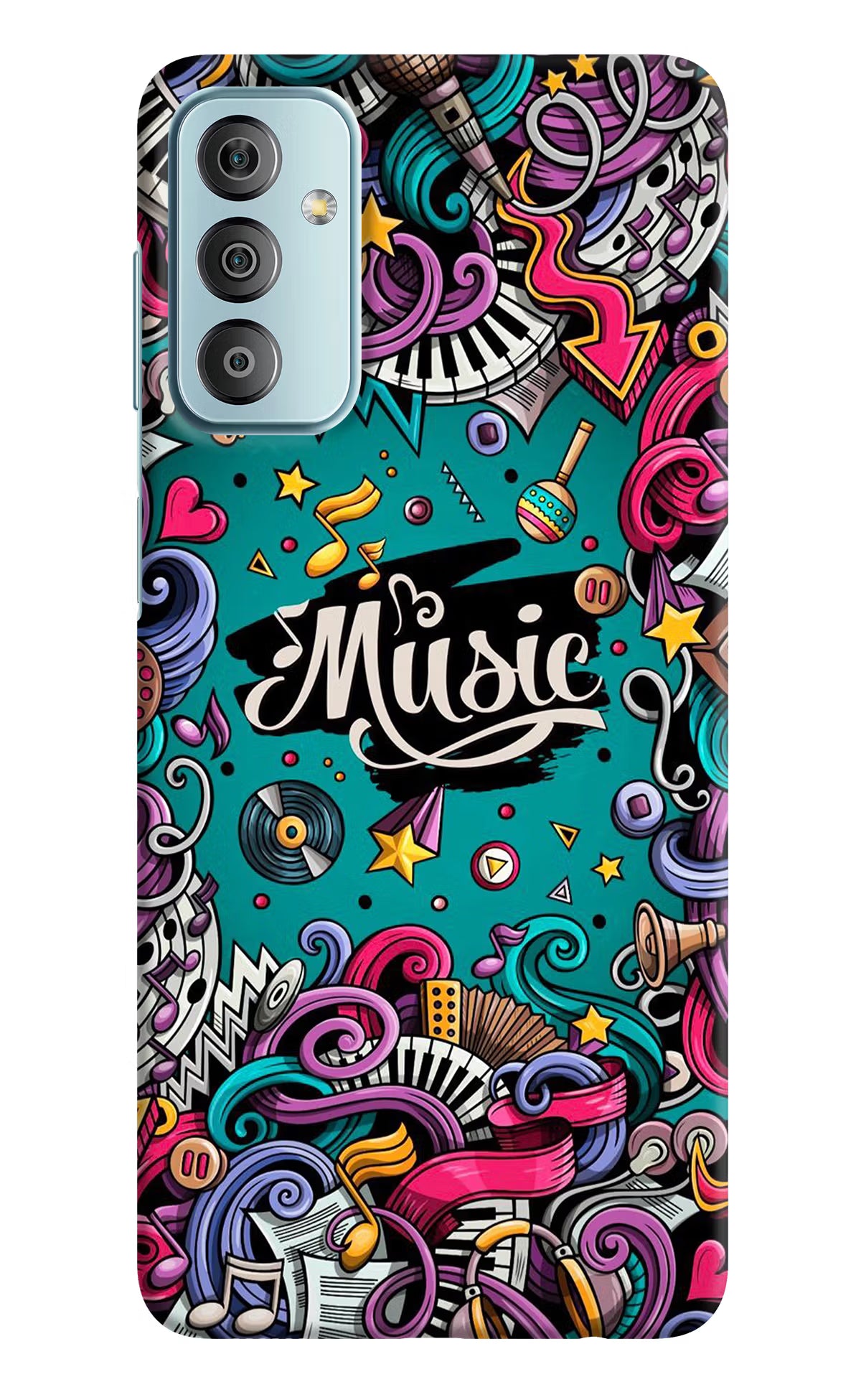 Music Graffiti Samsung F23 5G Hard Case Back Cover by Casekaro