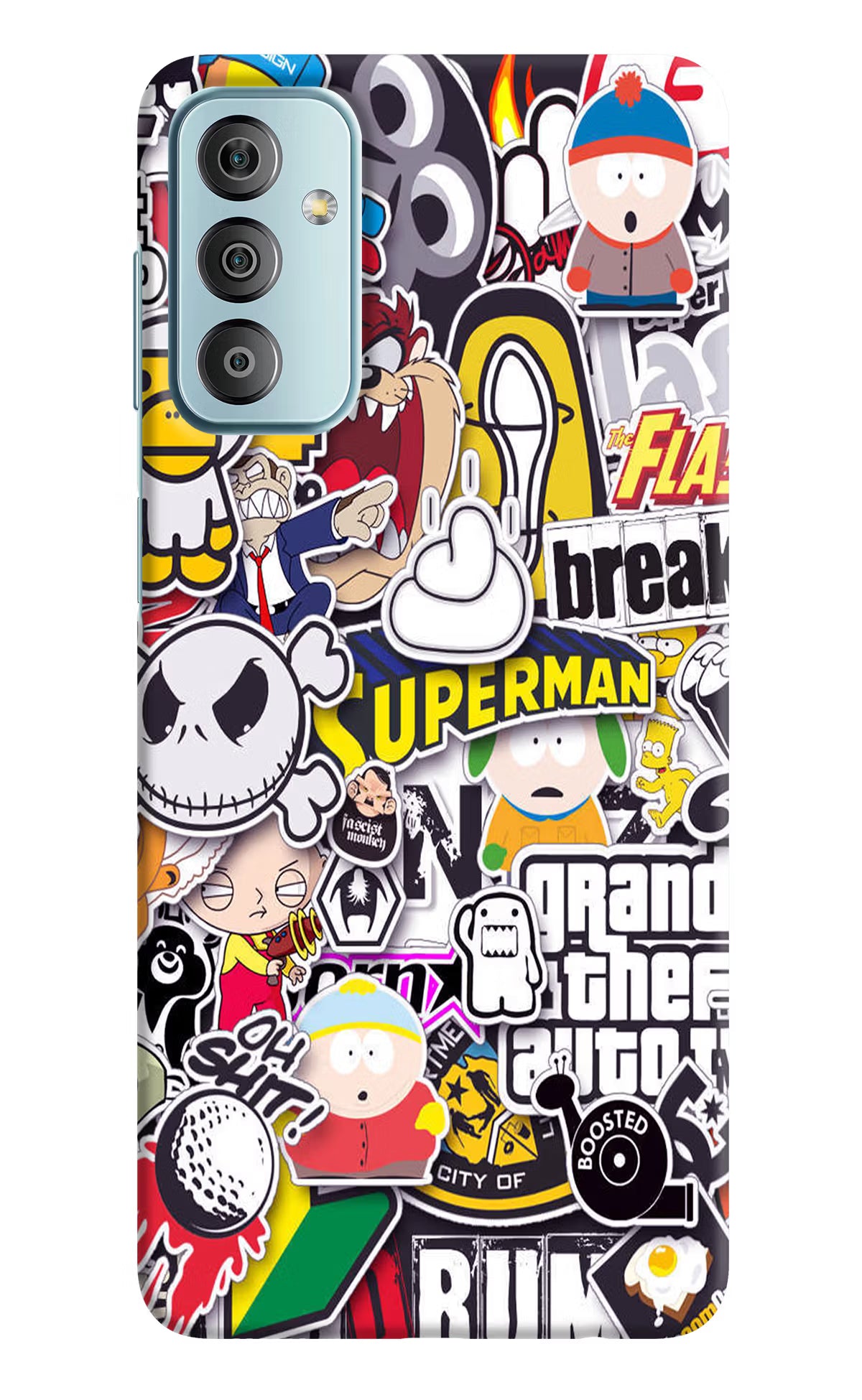 Sticker Bomb Samsung F23 5G Hard Case Back Cover by Casekaro