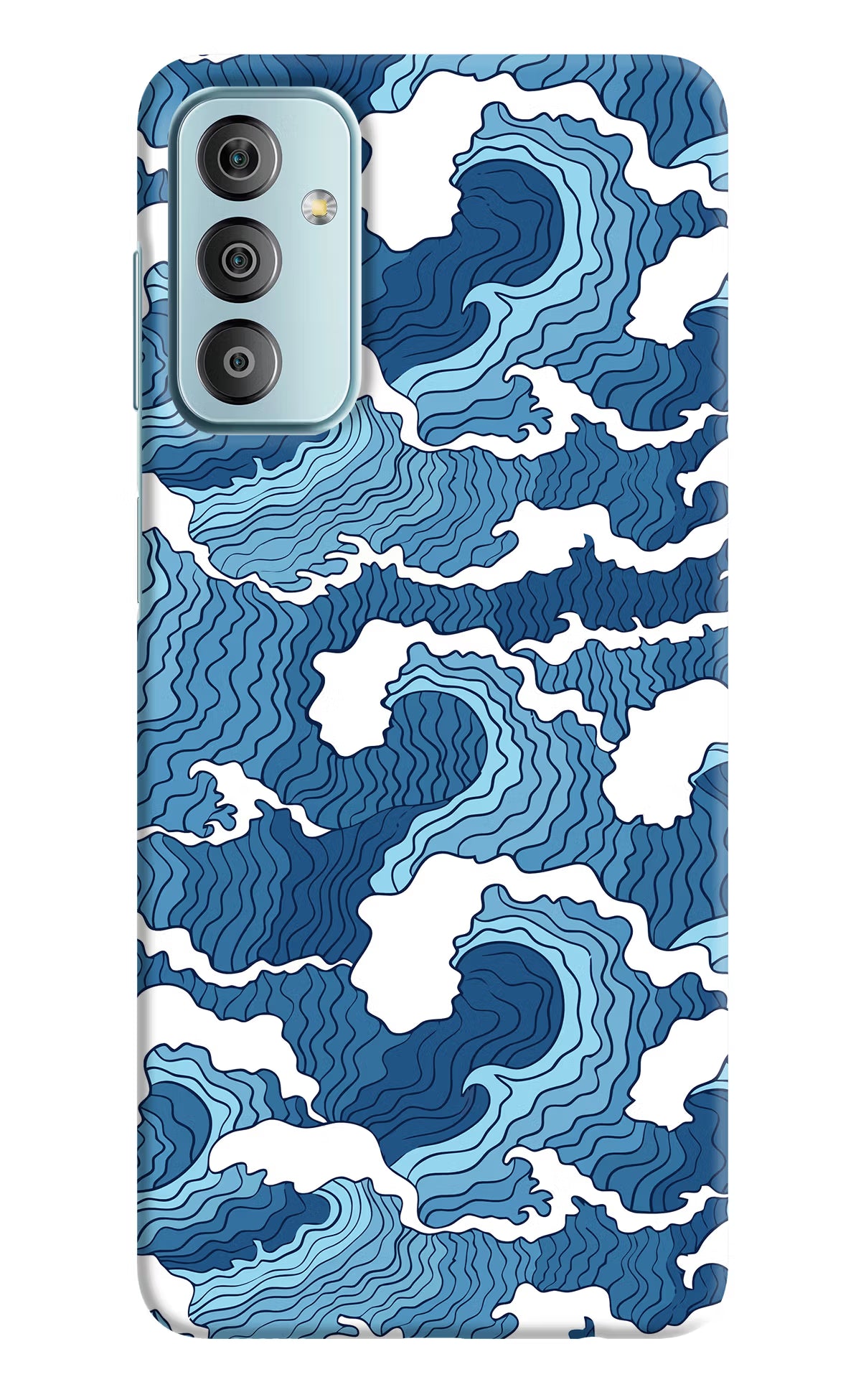 Blue Waves Samsung F23 5G Hard Case Back Cover by Casekaro