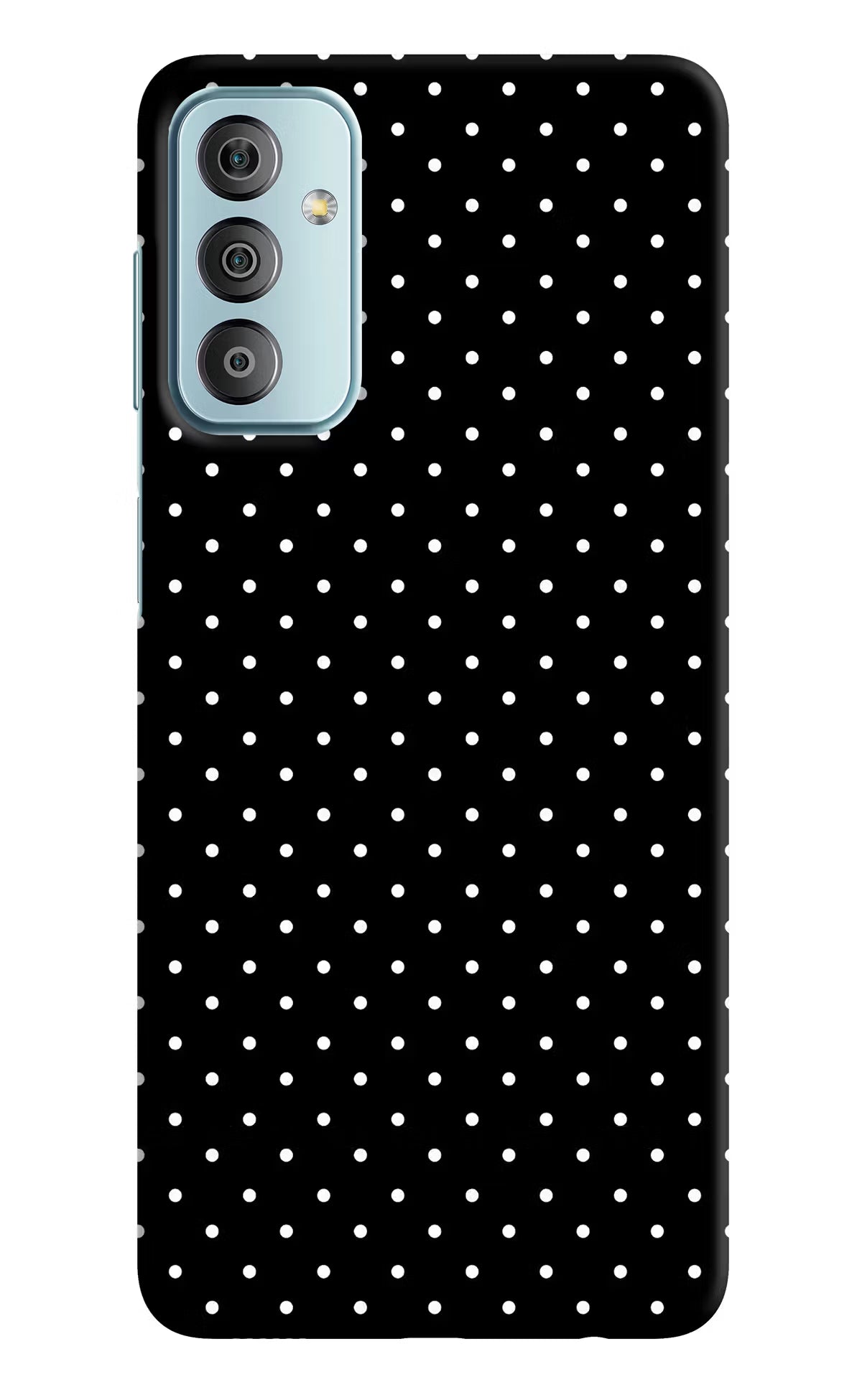 White Dots Samsung F23 5G Hard Case Back Cover by Casekaro