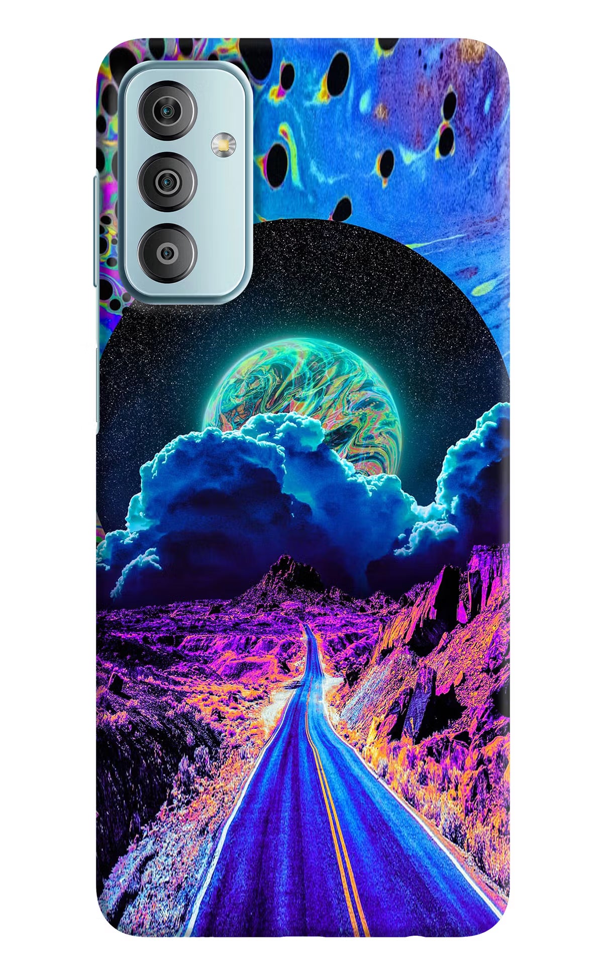 Psychedelic Painting Samsung F23 5G Hard Case Back Cover by Casekaro