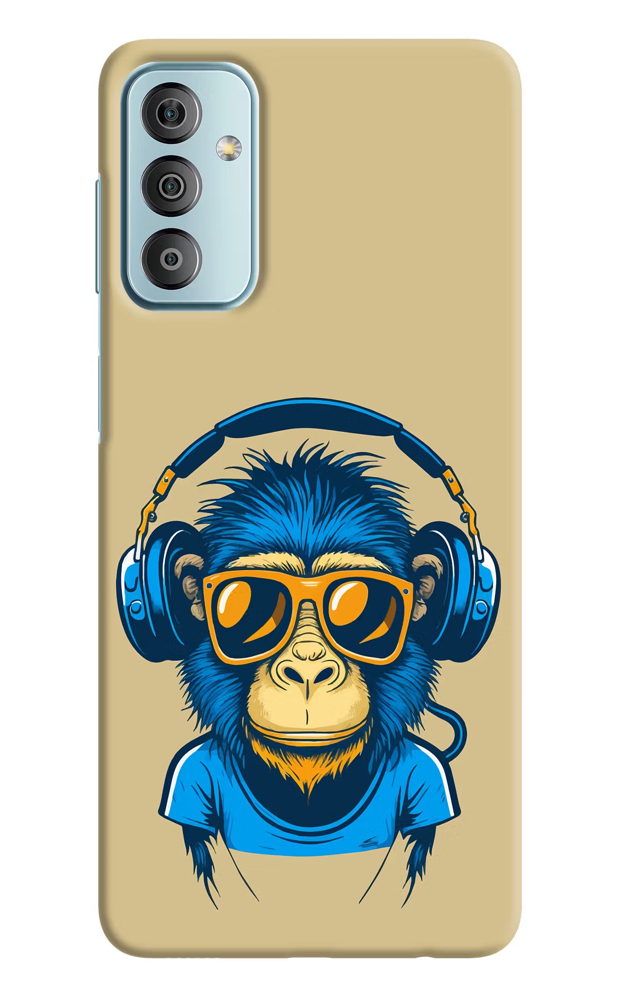 Monkey Headphone Samsung F23 5G Hard Case Back Cover by Casekaro